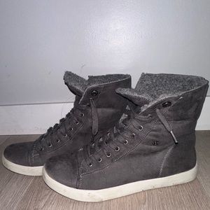 BRASH Insulated Ankle Boots Lace Up Fold Down Faux Suede Fur inside